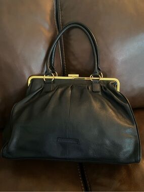 BCBG MaxAzria leather kiss-lock Bag.